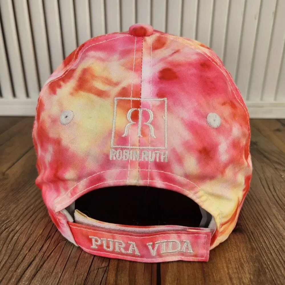 Robin Ruth Costa Rica Tie Dye Hat Pink Pura Vida Designer Baseball Cap Tropical